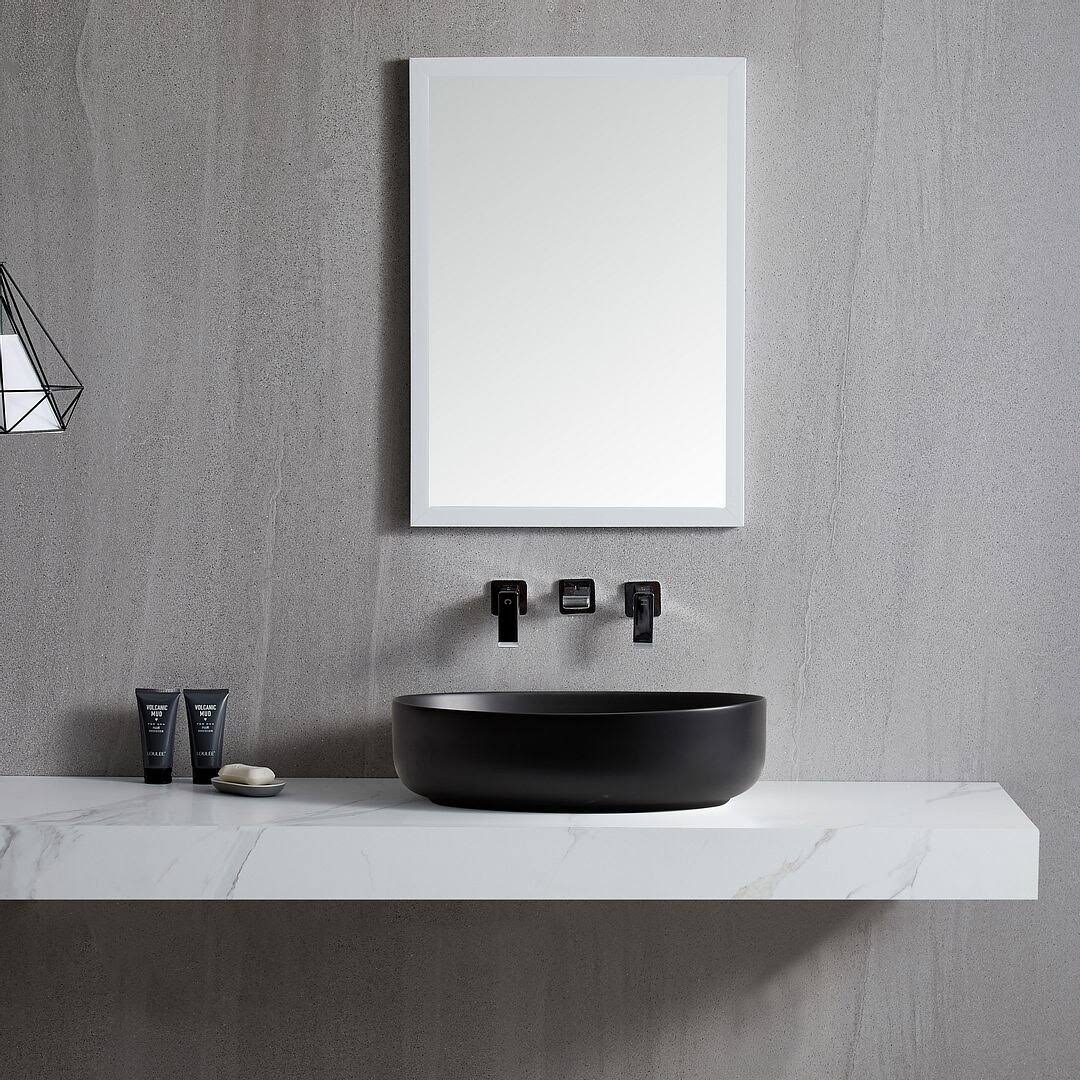 White Ceramic Oval Vessel Bathroom Sink Z3116