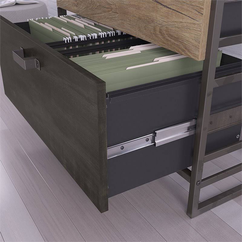 4 Piece Industrial Office Set in Rustic Gray U534780