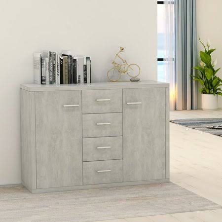 Light Gray Buffet Sideboard Cabinet with Two Doors and Four Drawers M4706