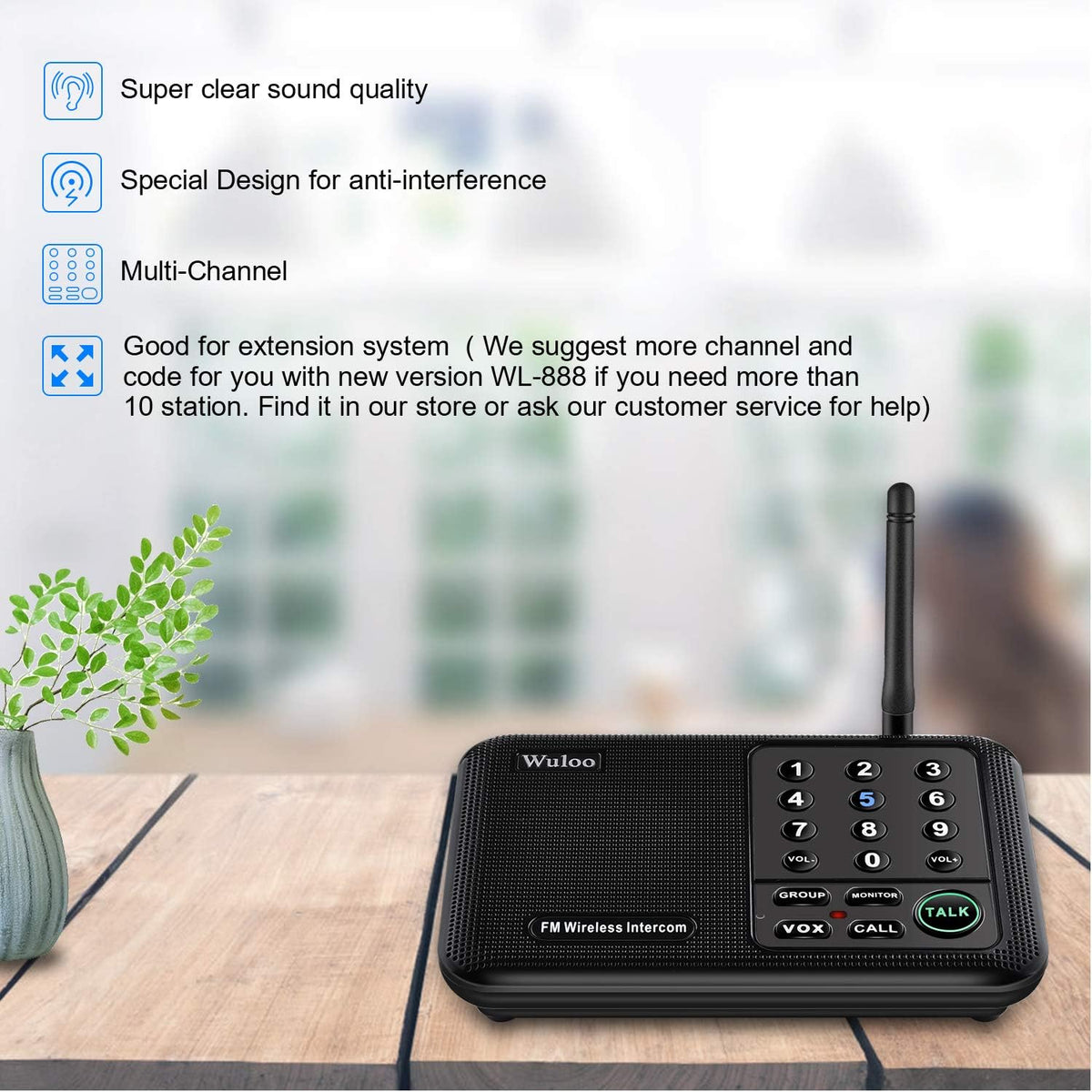 Black 6 Pack Wireless Intercom System K475
