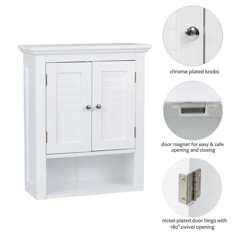 White Wall Cabinet with Double Doors Z934571
