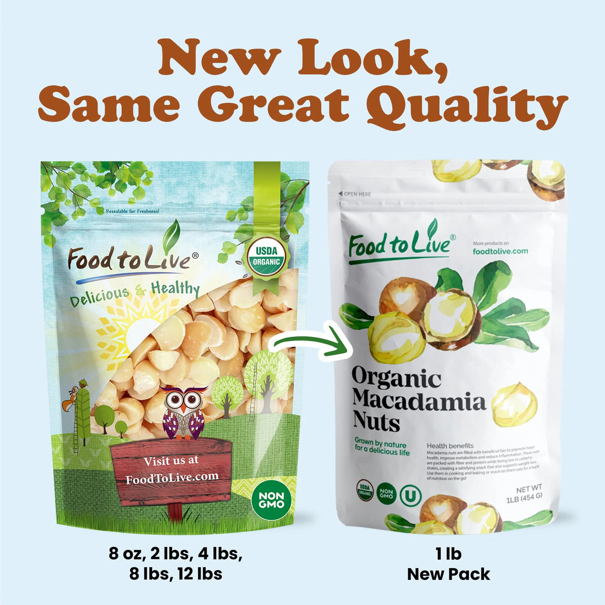 Organic Macadamia Nut Pieces, 8 Pounds L3594