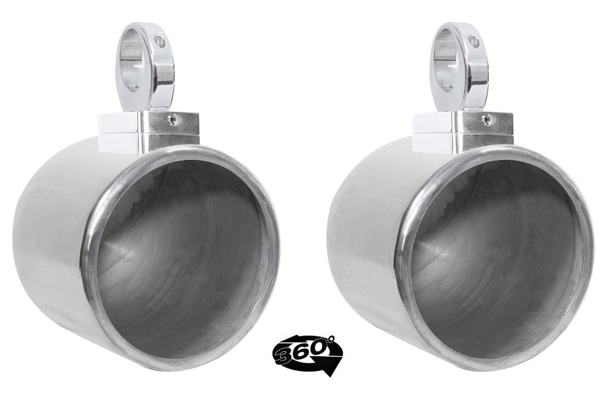 8" Chrome Swivel Wakeboard Tower Speaker Pods C12839