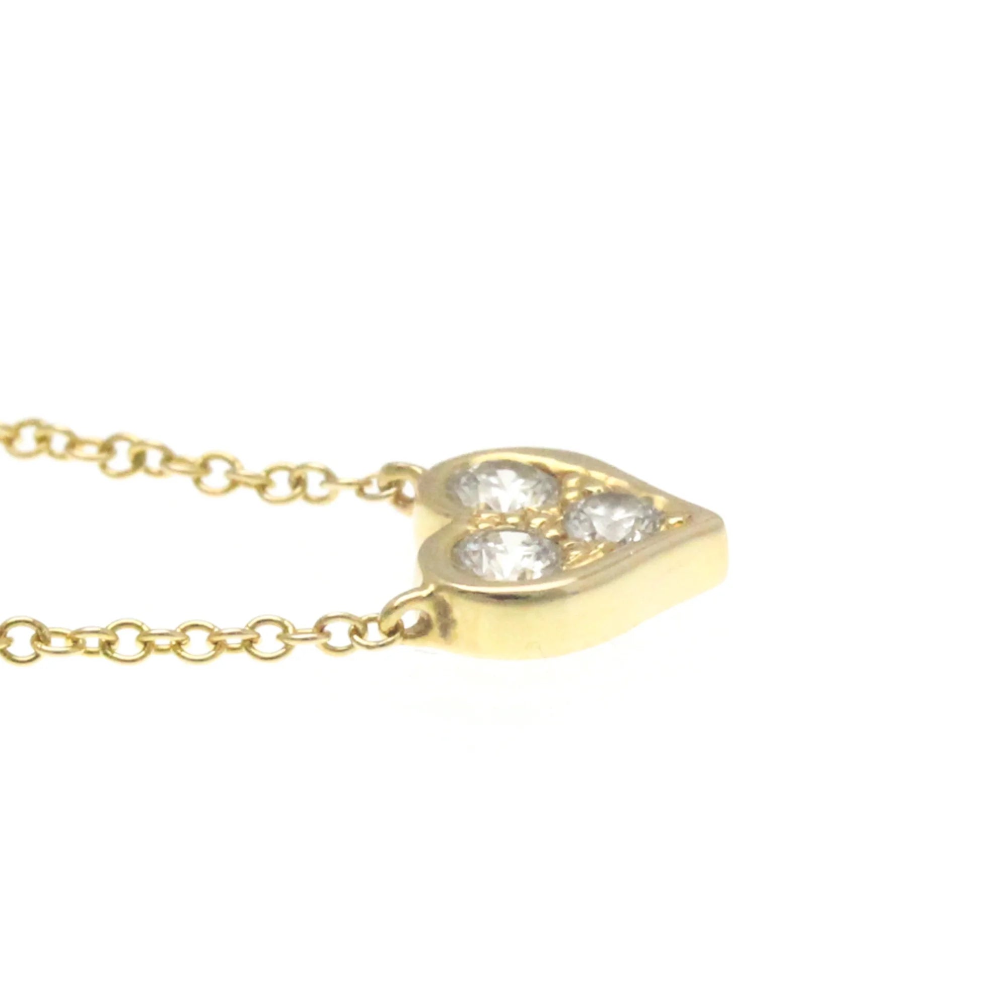 18K Yellow Gold Diamond Heart Pendant Necklace P6064