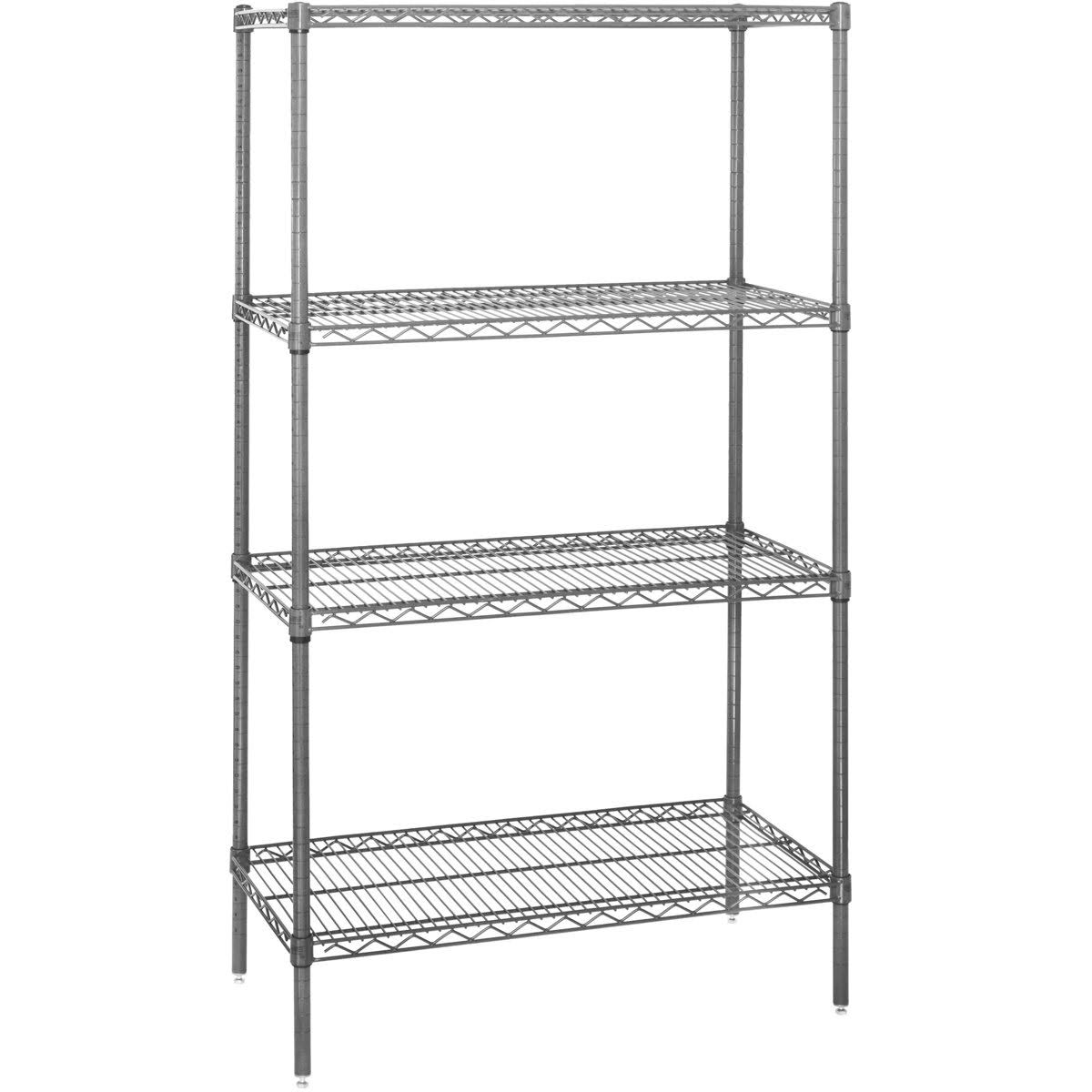 4 Shelf Wire Shelving Starter Unit Chrome I732