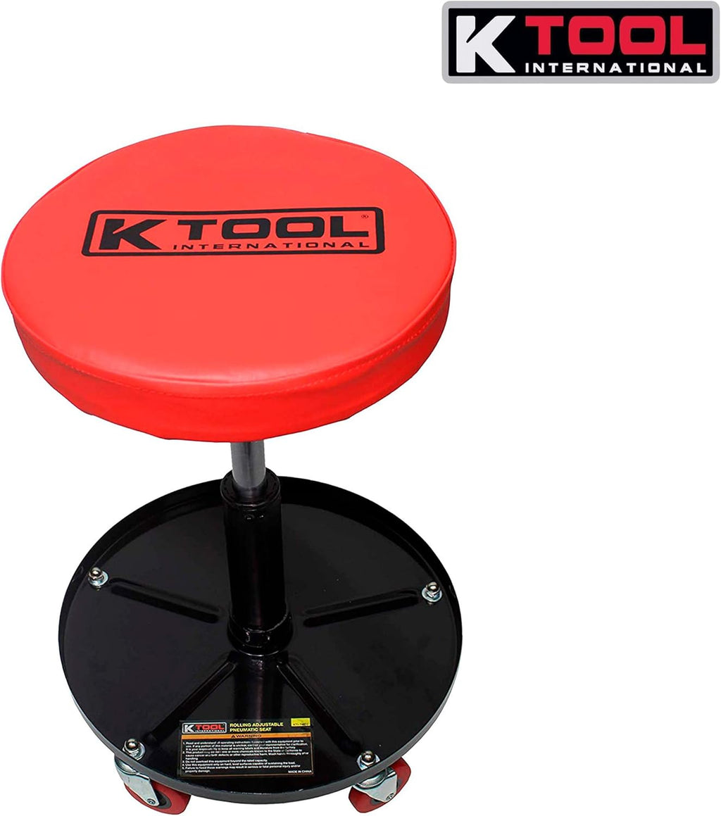 Adjustable Rolling Mechanic Seat with Pneumatic Lift, Padded Seat, Pack of 2 B849742