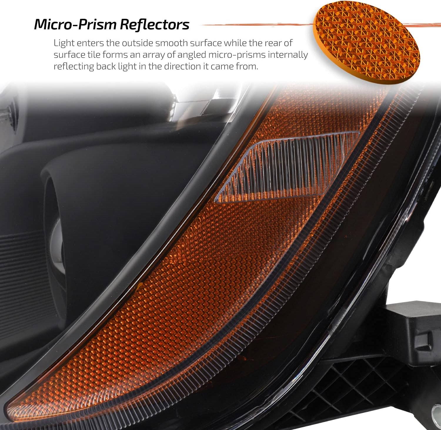 Pair Halogen Projector Headlights Black Housing I700