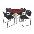 Round Breakroom Table with 4 Stack Chairs P6097