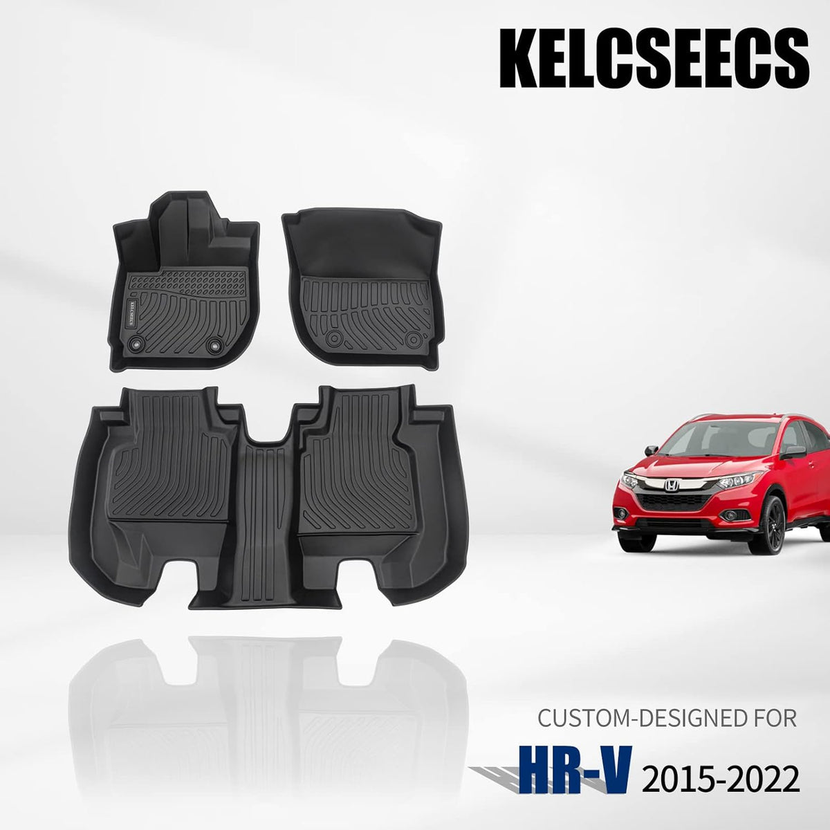 Black TPE Waterproof Car Mats Front and Rear Row Full Set G9983