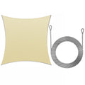 Beige 12' x 12' HDPE Mesh Sun Shade Sail Canopy G826790