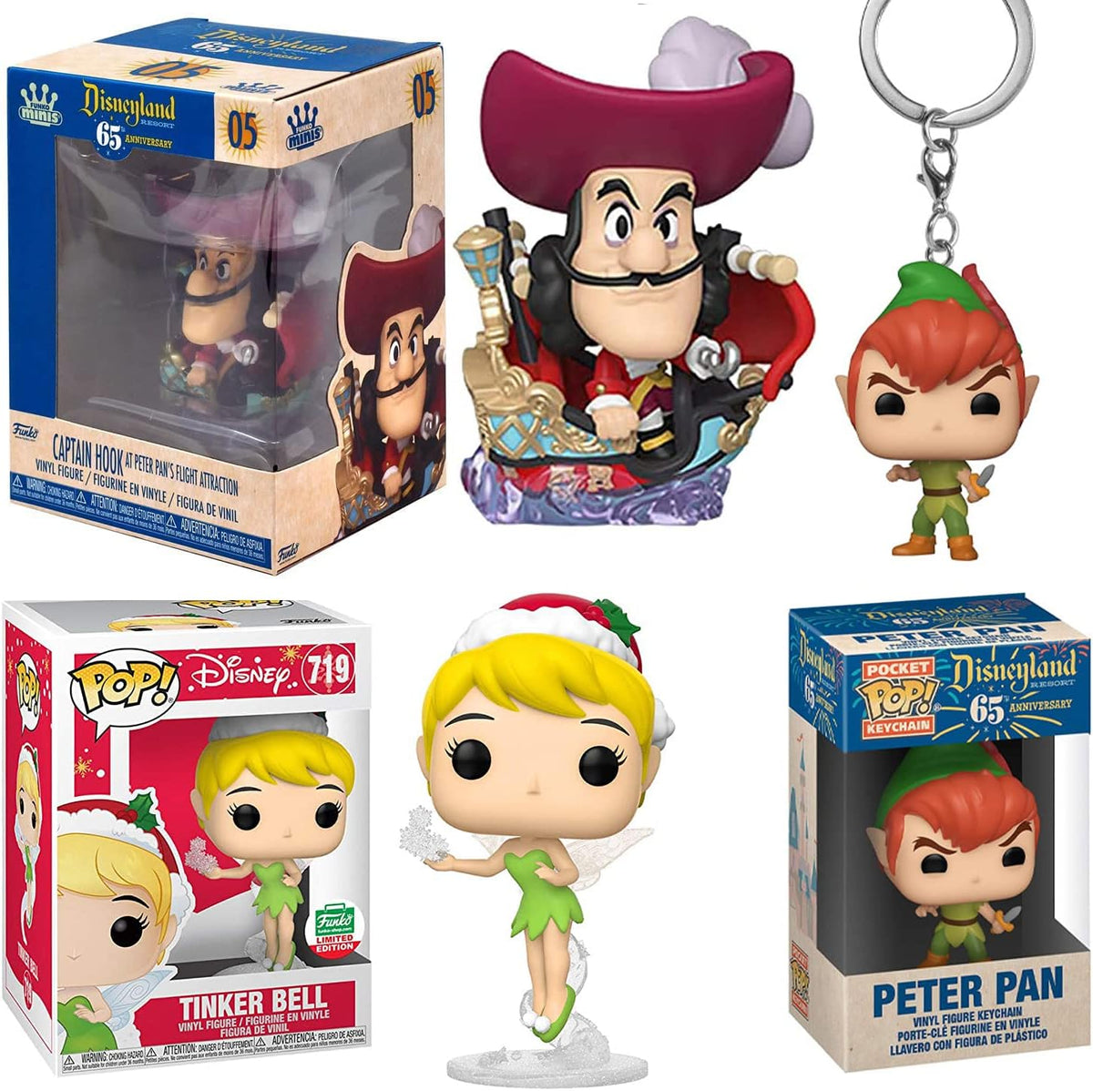 Tinker Bell + Peter Pan + Captain Hook Pop! Figure Vinyl Characters 3 Items K878