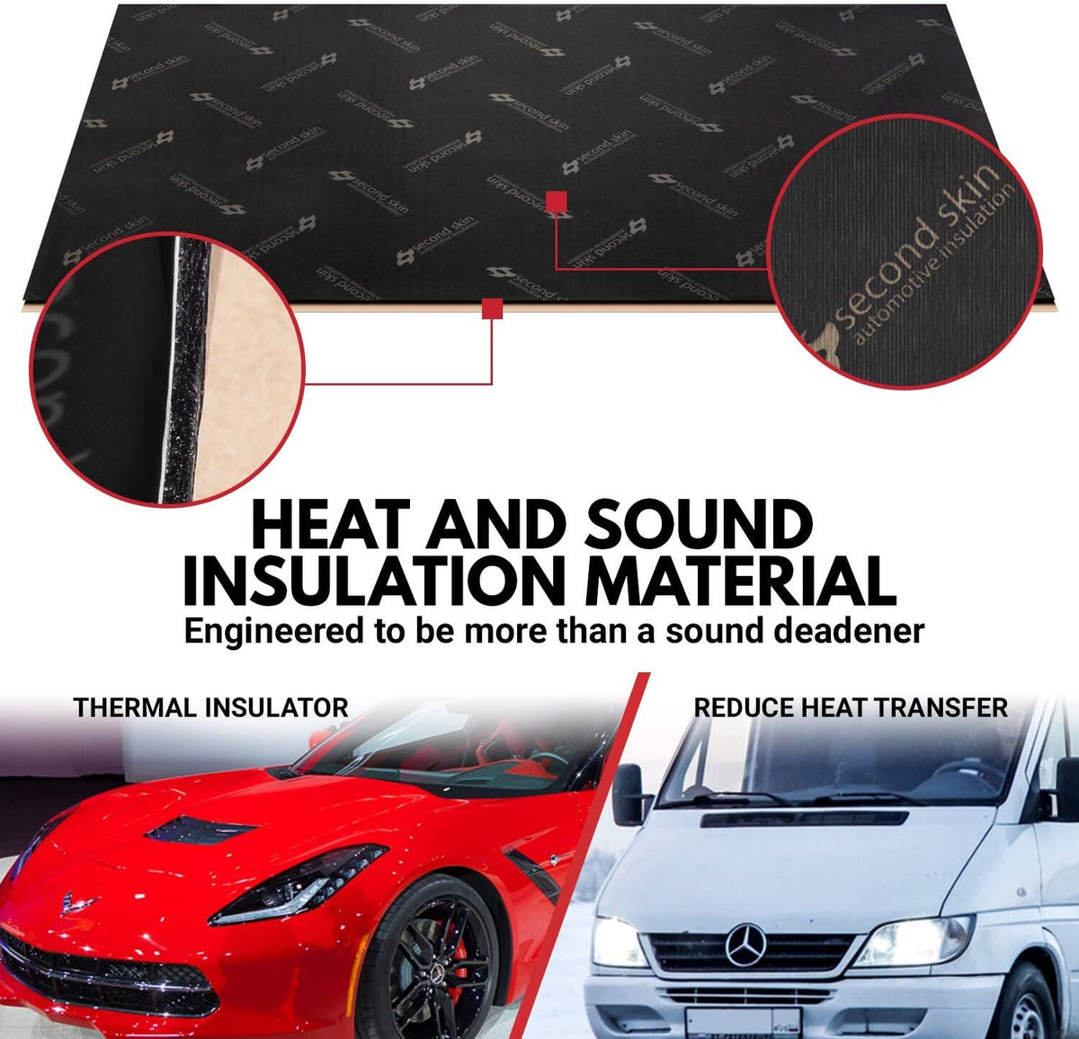 Butyl Rubber Car Sound Deadening Mat (1mm, 20 Sq Ft, 10 Sheets) S515774