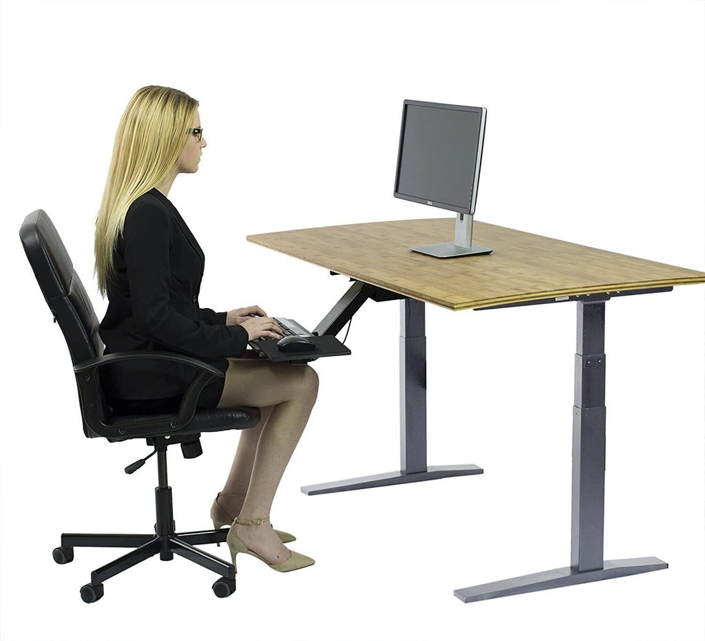 Black Bamboo Electric Adjustable Height Standing Desk M362472