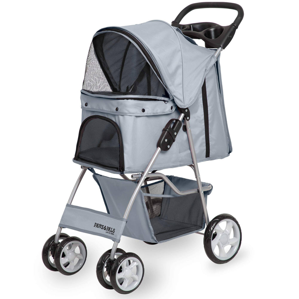 Gray 4 Wheeler Pet Stroller V8404