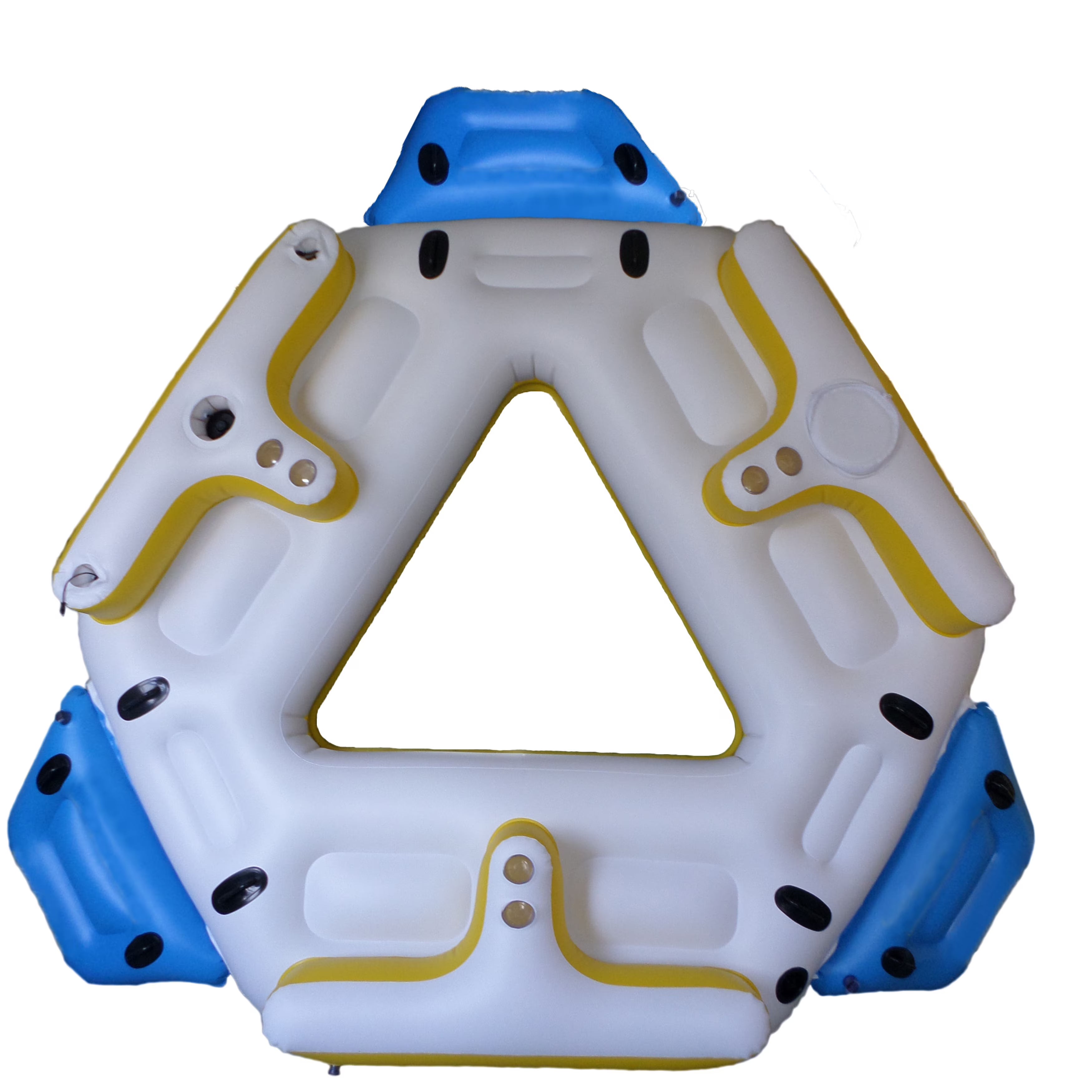 Inflatable Floating Island Lounge Raft with Cup Holders and Coolers - 6 Person Z743