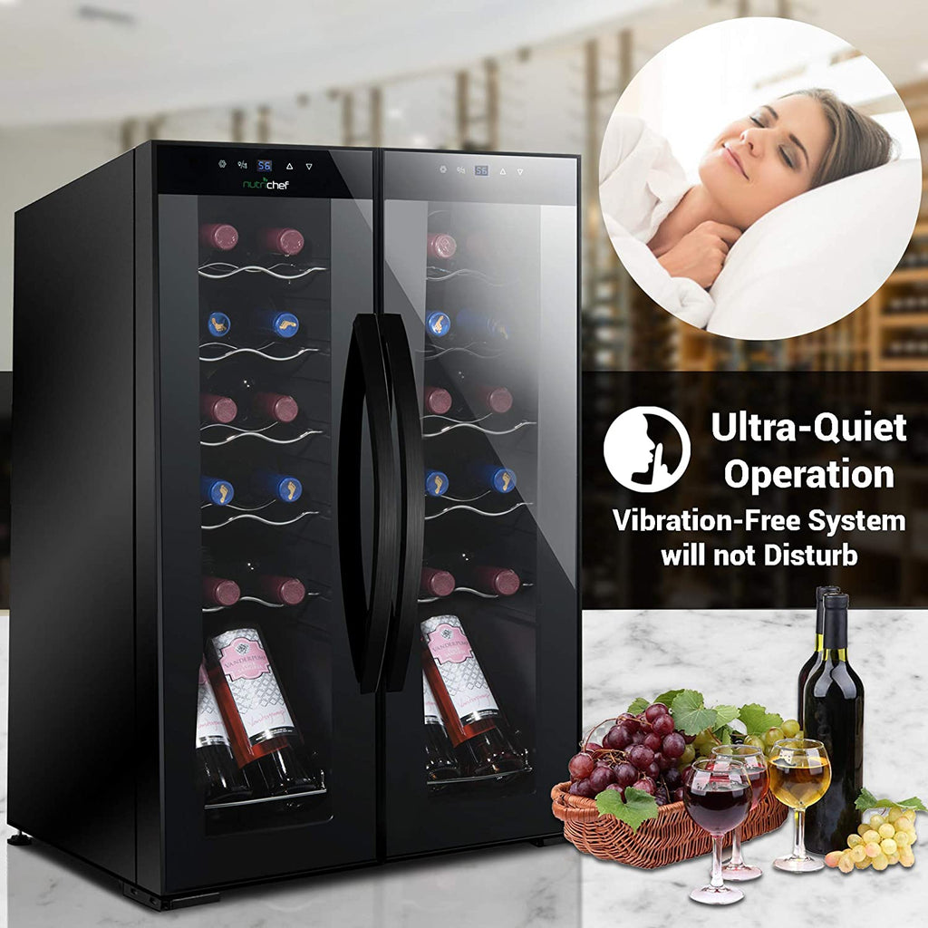 24 Bottle Freestanding Compact Wine Cooler Refrigerator with Digital Control A58085