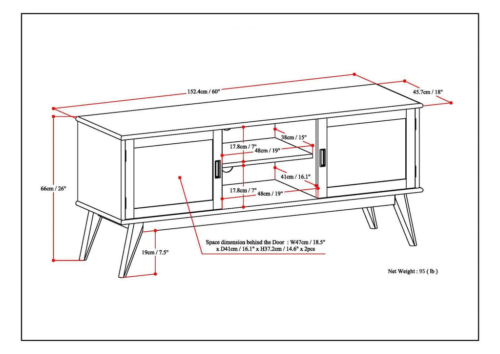 Black Low TV Media Stand Y784380