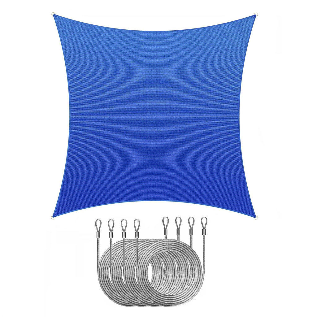 Beige 12' x 12' HDPE Mesh Sun Shade Sail Canopy G826790