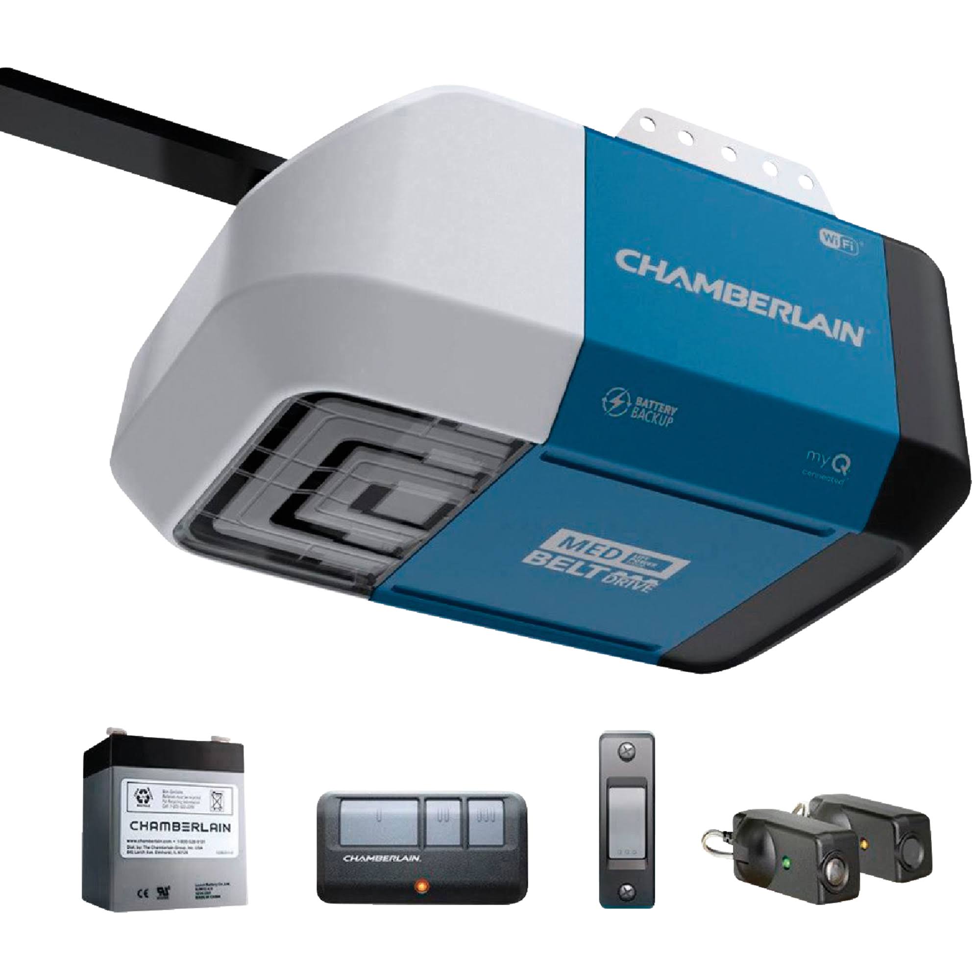 1/2 HP Belt Drive Wi-Fi Smart Garage Door Opener with Battery Backup W50422