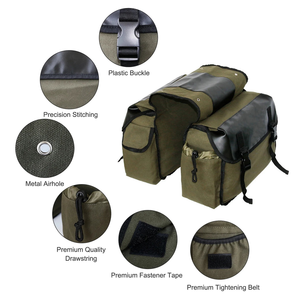 Waterproof Canvas Motorbike Saddle Bag I857974