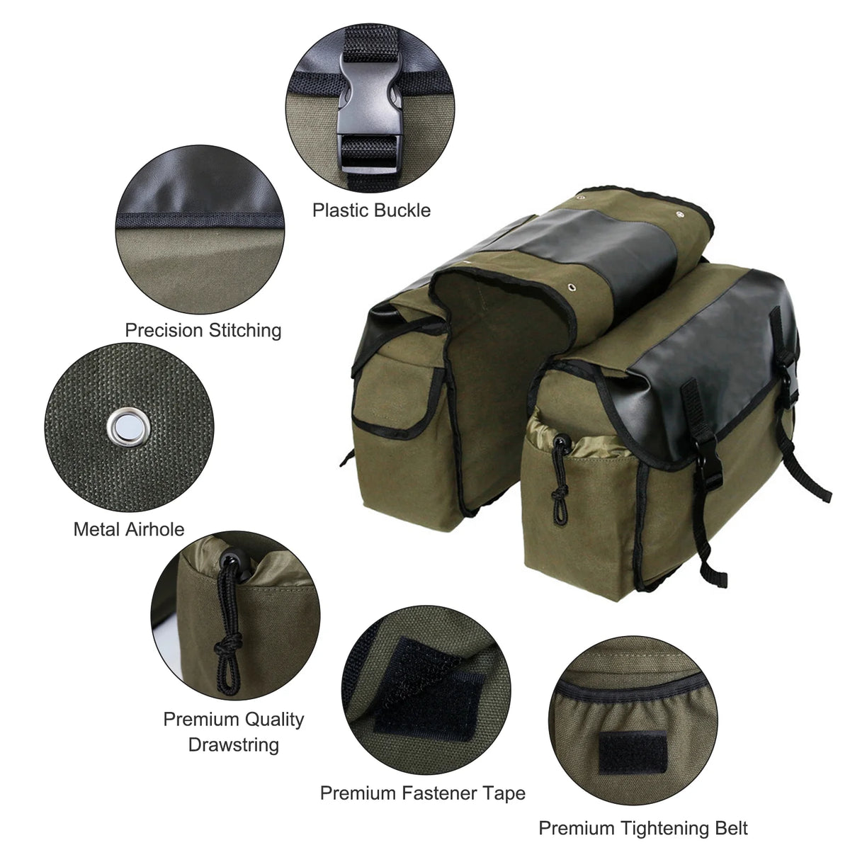Waterproof Canvas Motorbike Saddle Bag I857974
