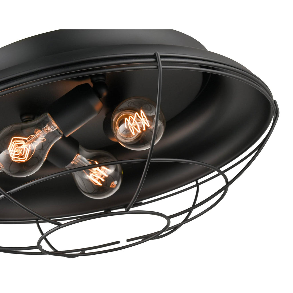 Matte Black 3 Light Flush Mount Lighting N958159