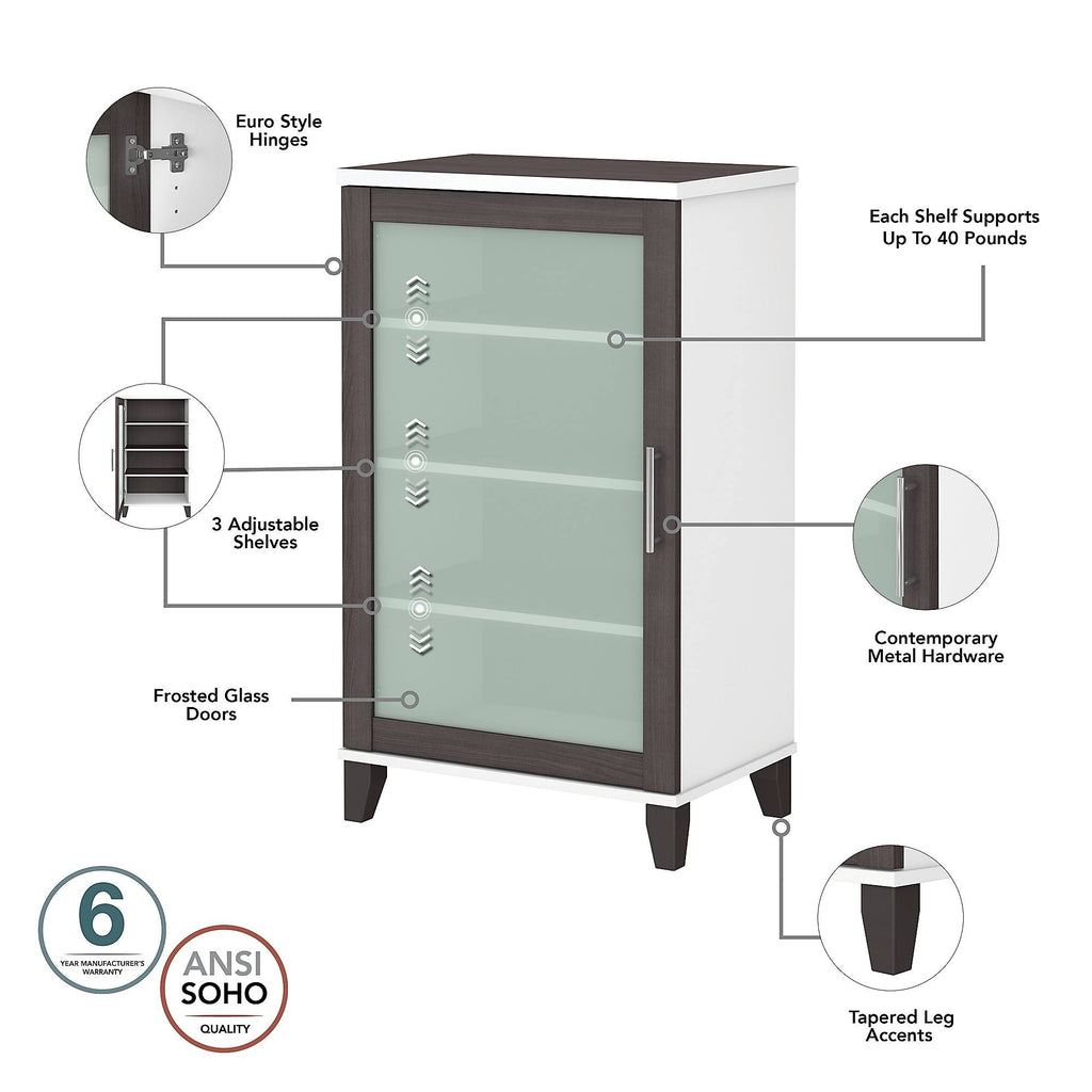 Ash Gray Media Storage Cabinet Y412144