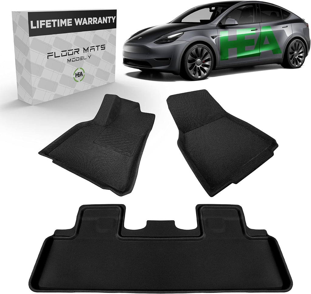 Black 3D All Weather Floor Mats for Tesla Model Y H436529