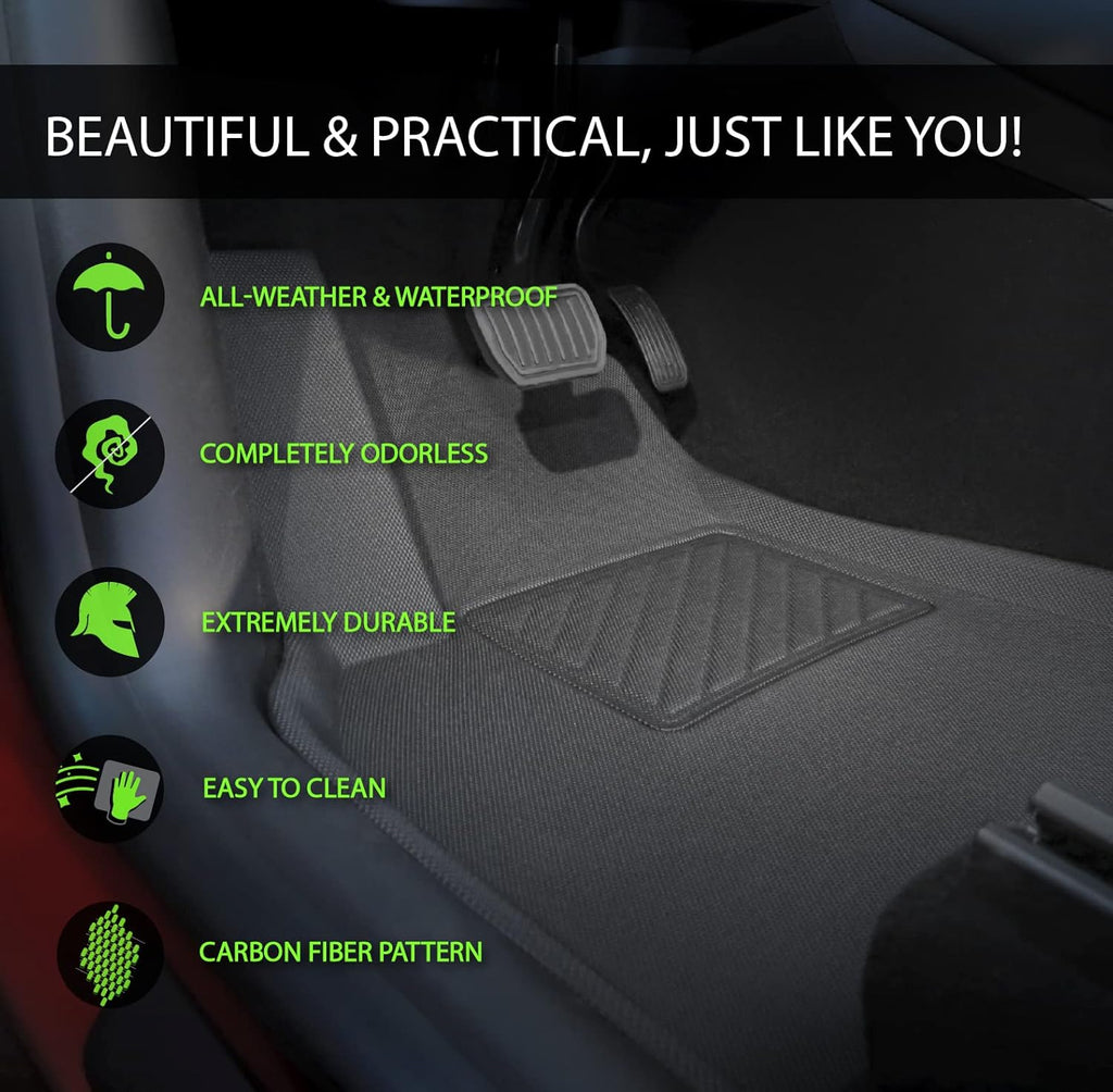 Black 3D All Weather Floor Mats for Tesla Model Y H436529