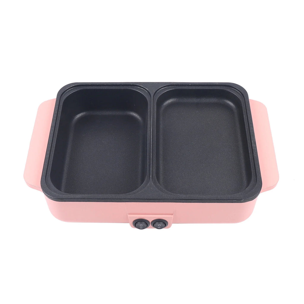 Pink Electric Hot Pot with Grill, Non-Stick Frying Pan F195786