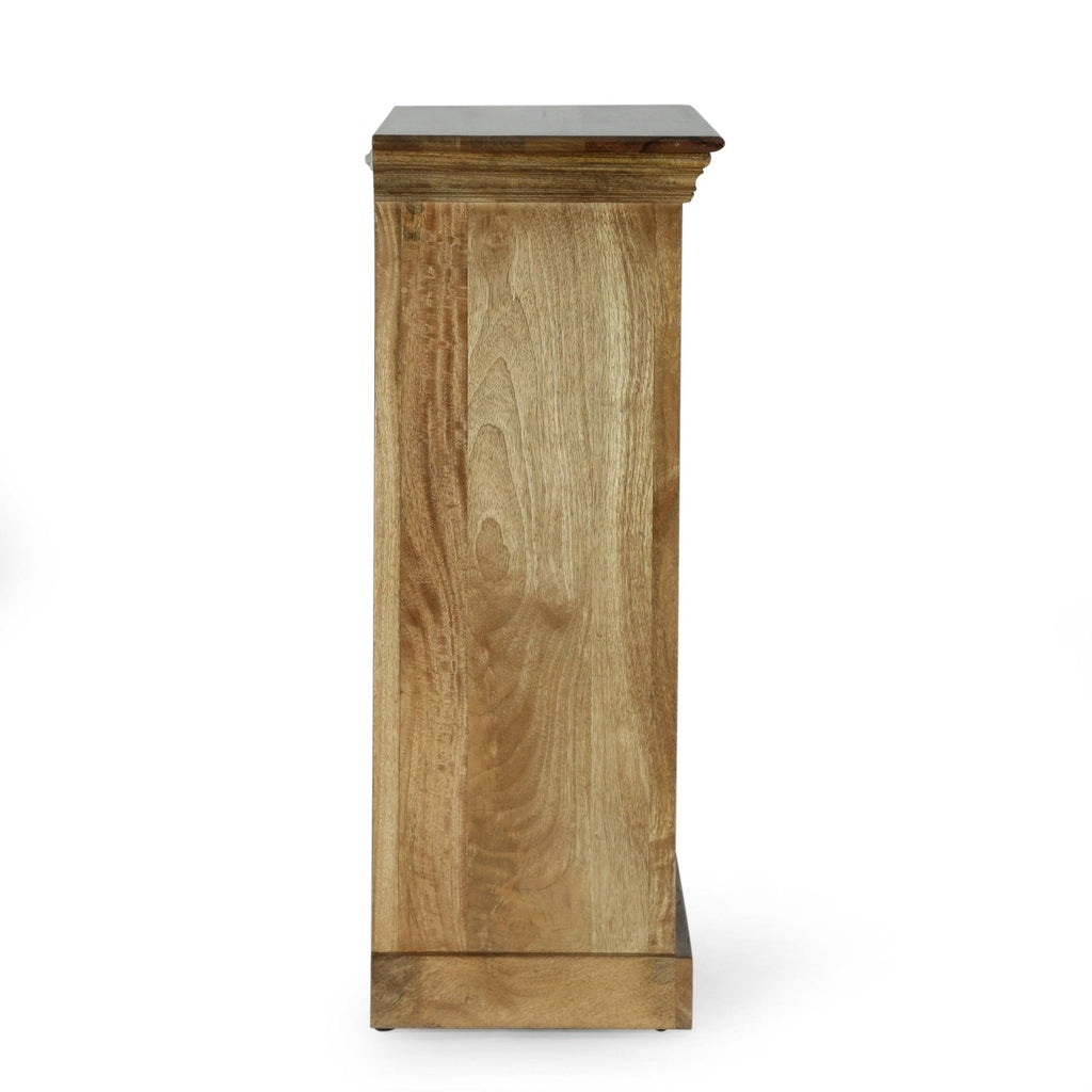 Walnut and Distressed White Mango Wood Bookcase P2737