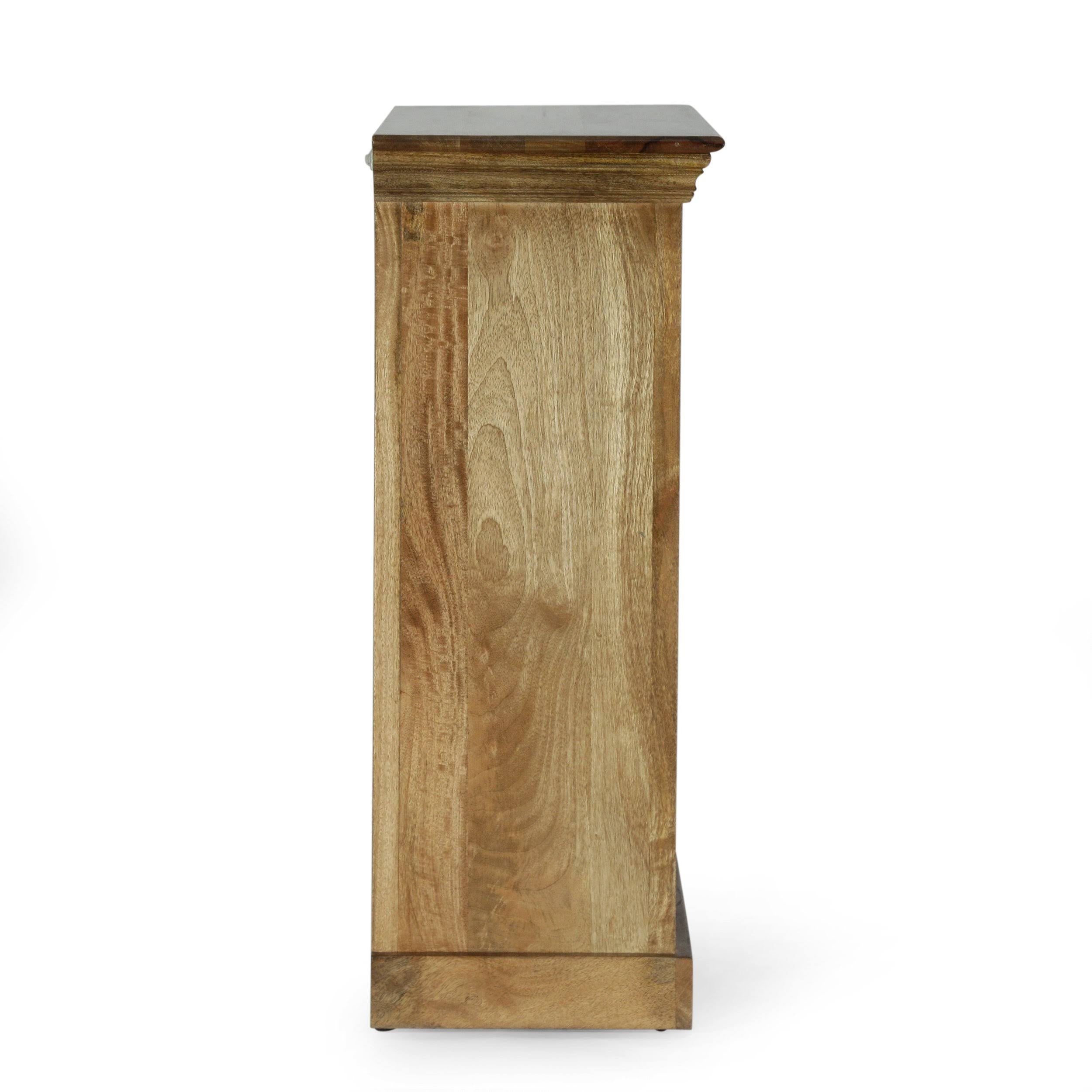 Walnut and Distressed White Mango Wood Bookcase P2737