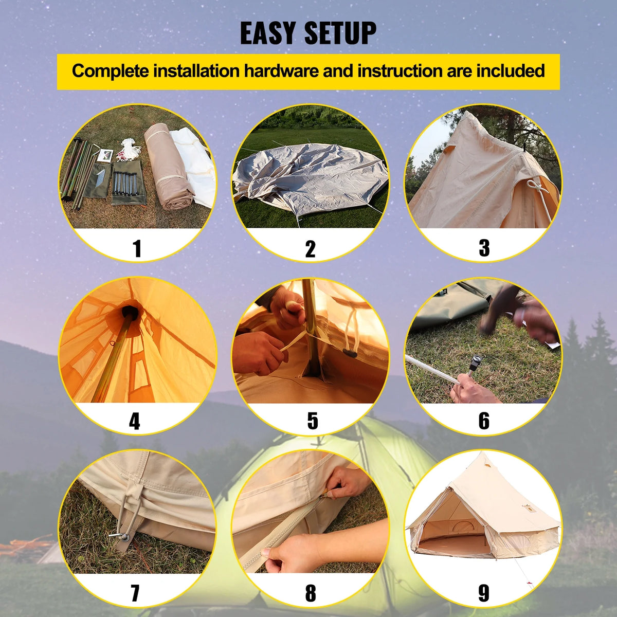 Canvas Wall Tent With Stove P126659