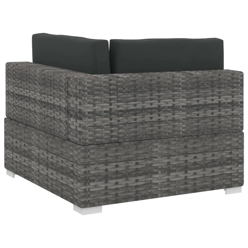 4 Piece Patio Sofa Set with Cushions Gray Poly Rattan R666