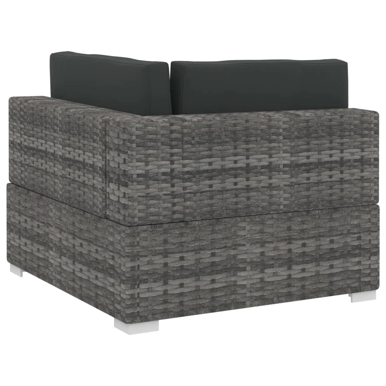 4 Piece Patio Sofa Set with Cushions Gray Poly Rattan R666