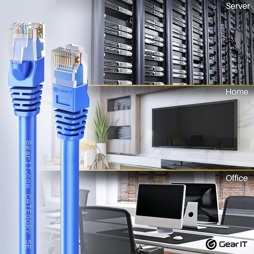 Blue Cat5e Ethernet Patch Cable 10 Feet 20-Pack R174628