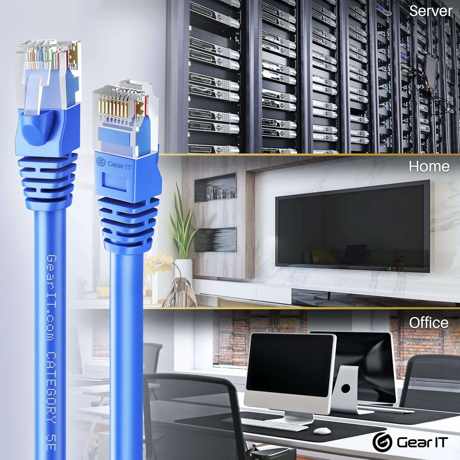 Blue Cat5e Ethernet Patch Cable 10 Feet 20-Pack R174628