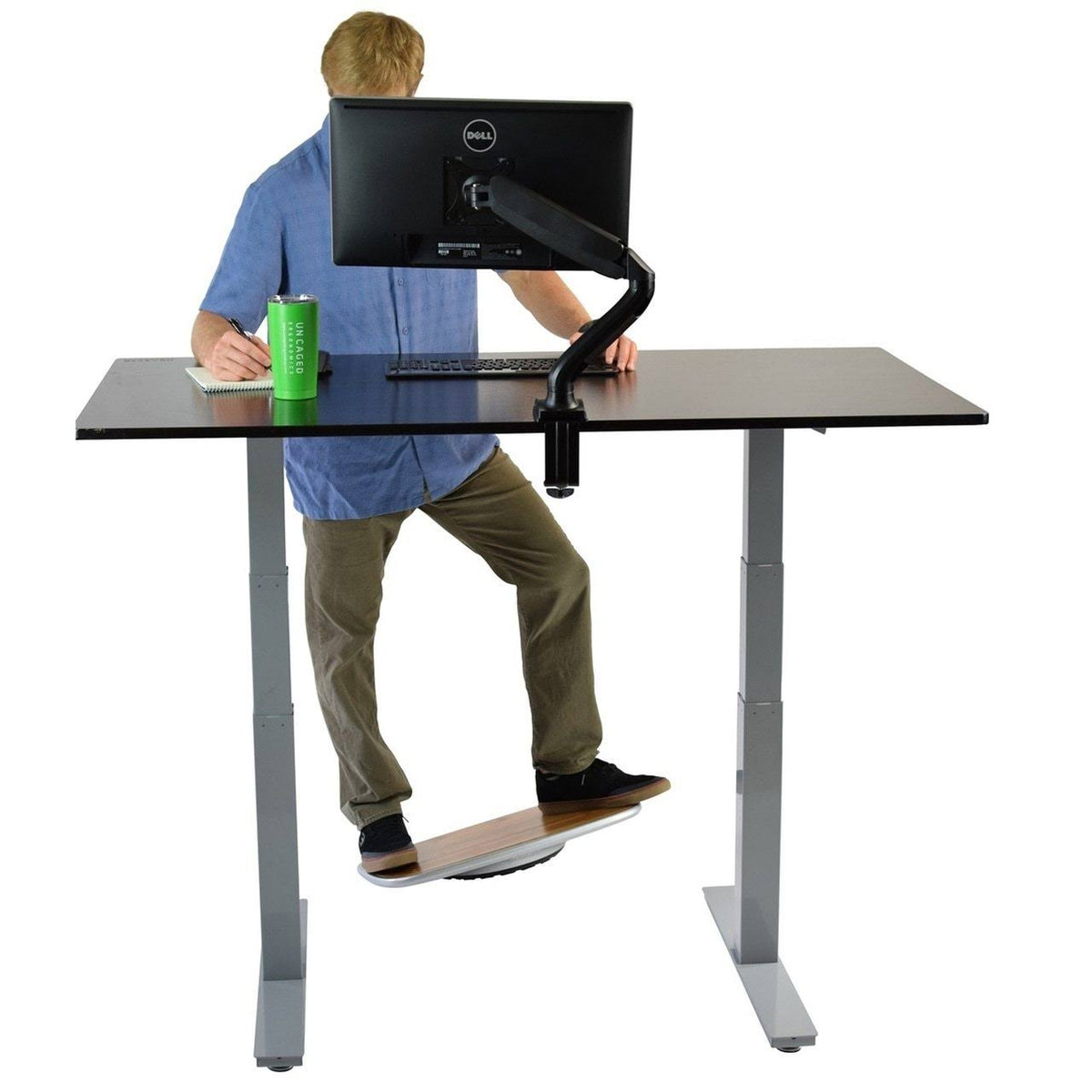 Black Bamboo Electric Adjustable Height Standing Desk M362472