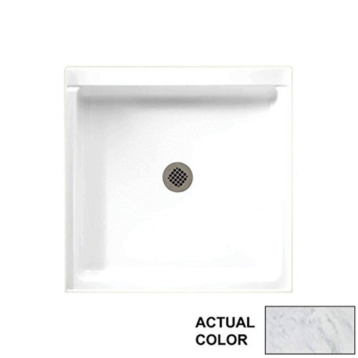 Solid Surface Center Drain Shower Base, 36-in L x 36-in H x 5.5-in H, Tundra Q5180