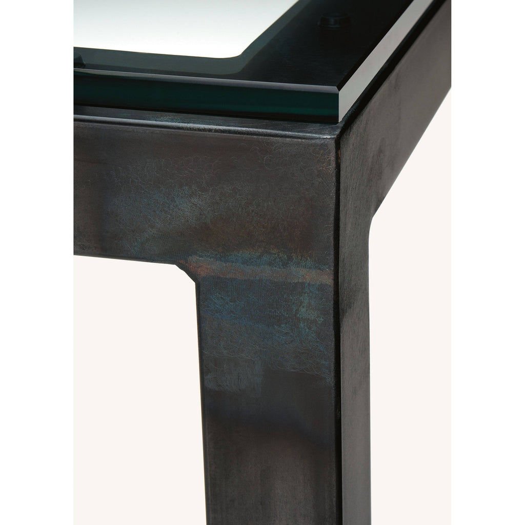 Clear Tempered Glass Bar Table with White Base E8735