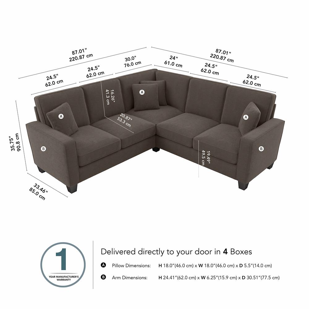 Chocolate Brown Microsuede L Shaped Sectional Couch V2512