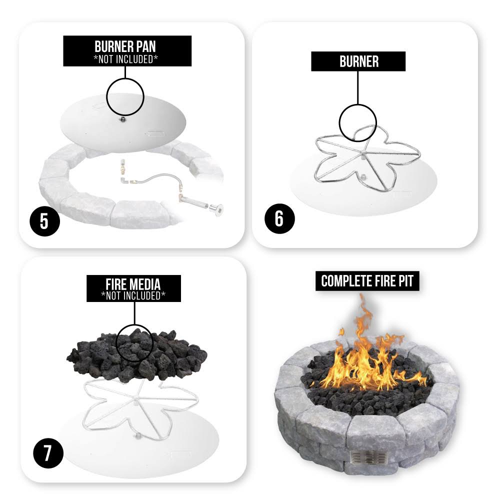 Round 24-Inch Natural Gas Fire Pit Burner Kit H365512