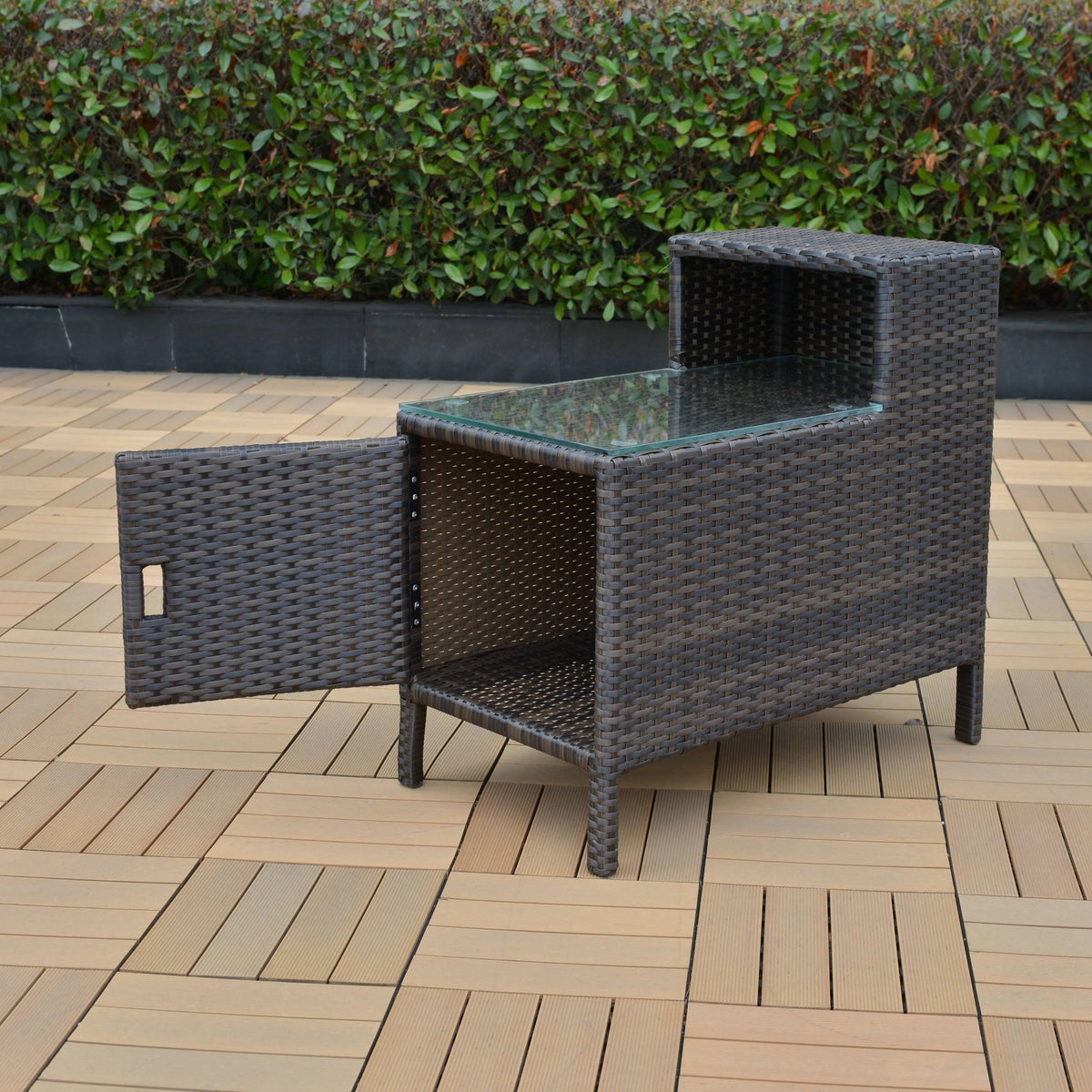 Grey Storage Side Table S6852