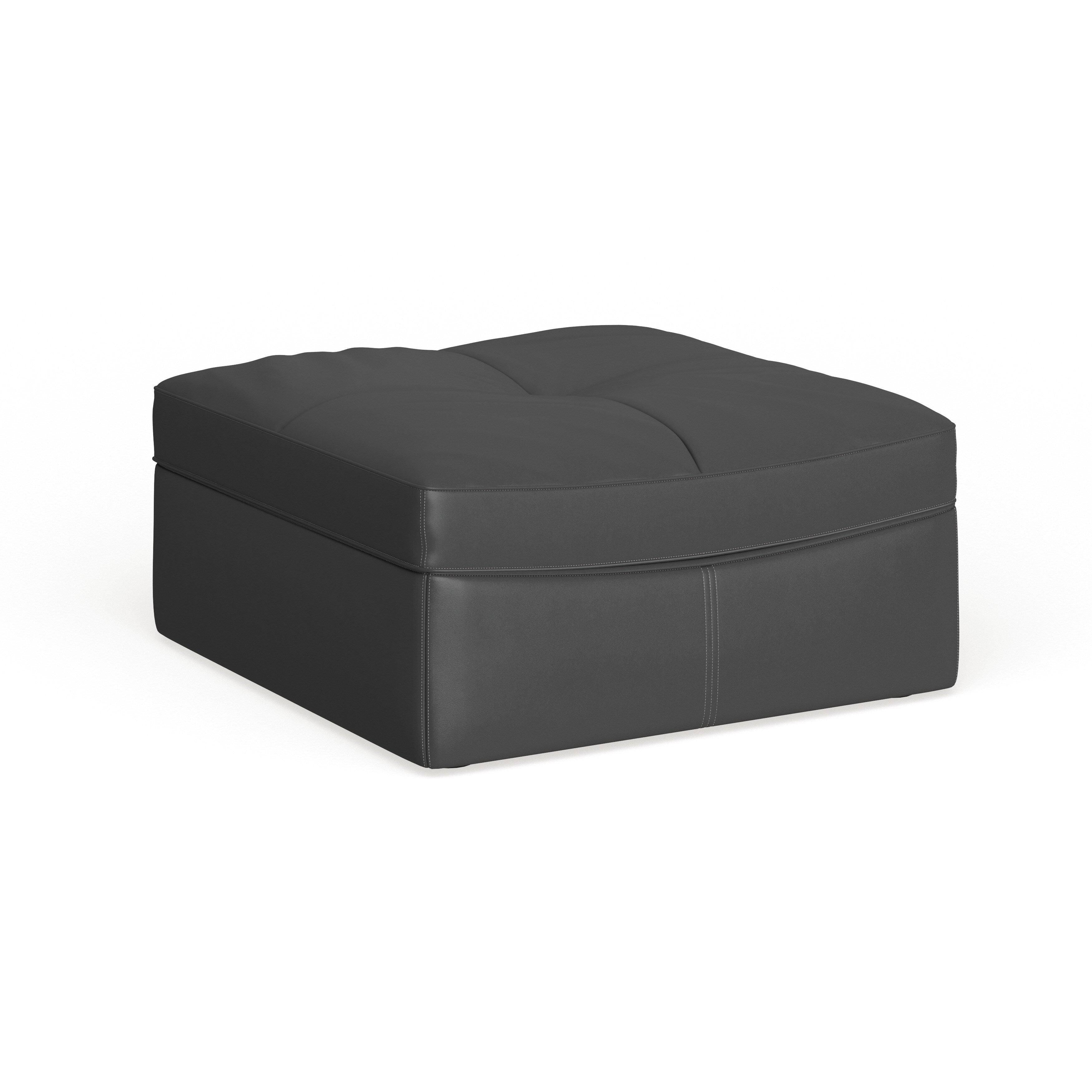Grey Leather Ottoman E203