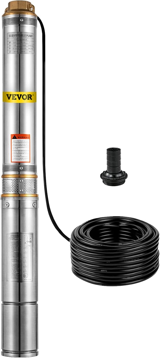 1 HP 33GPM 207ft Head Submersible Stainless Steel Well Pump H593418