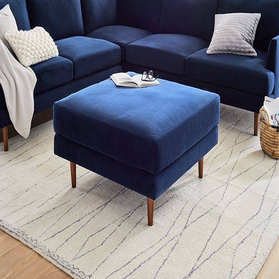 Petrol Performance Velvet Ottoman N5010