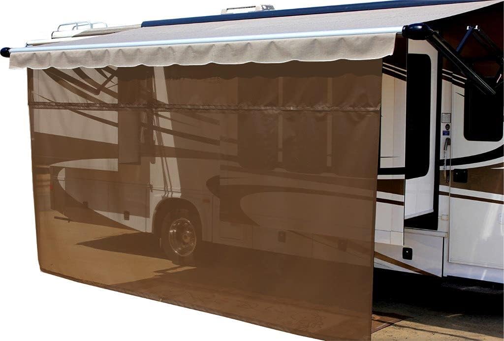 Solar Mesh Sunscreen for 12V Electric RV Awning, 15' x 8', Black C900