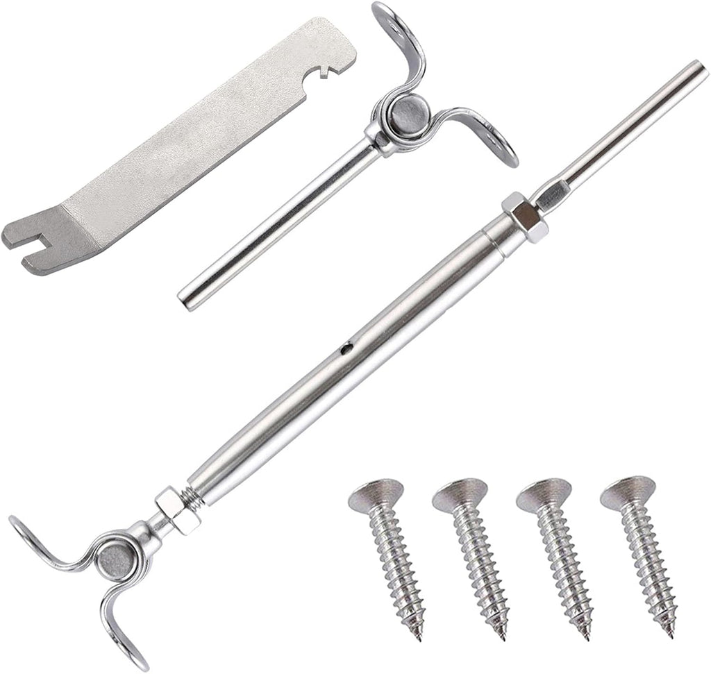 12 Pairs Stainless Steel Adjustable Angle 1/8 Wire Rope Cable Railing Hardware Kit Pack of 2 K3052