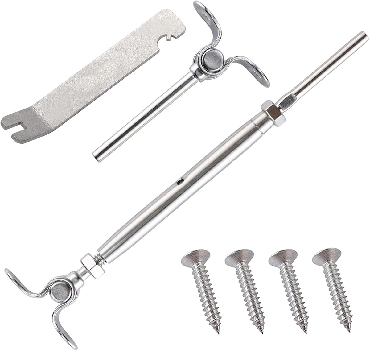 12 Pairs Stainless Steel Adjustable Angle 1/8 Wire Rope Cable Railing Hardware Kit Pack of 2 K3052