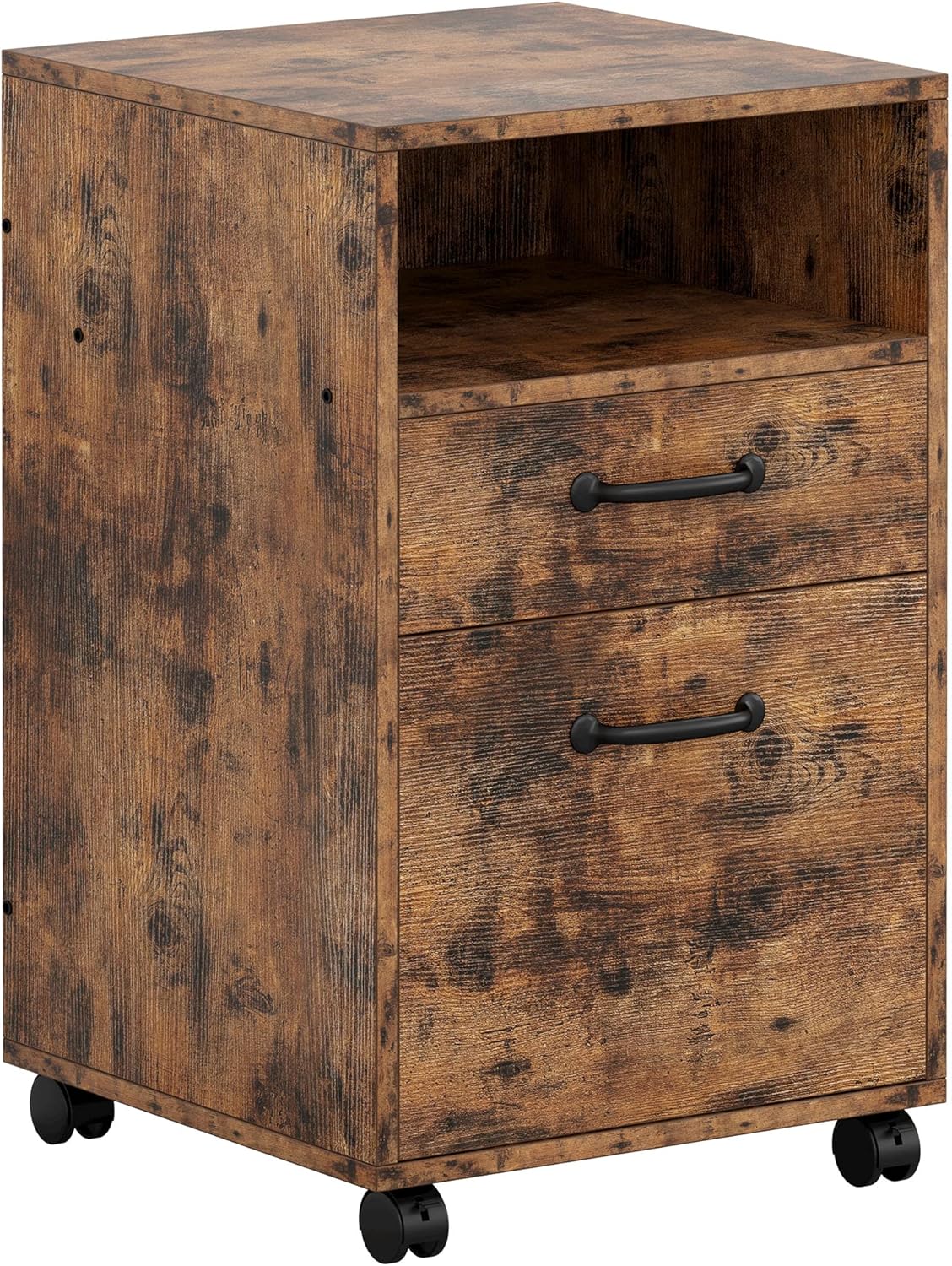 Vintage Brown Lateral Filing Cabinet with 2 Drawers P912